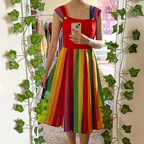 Unique Vintage XS Rainbow Sleeveless Dress💞 - Picture 6 of 11